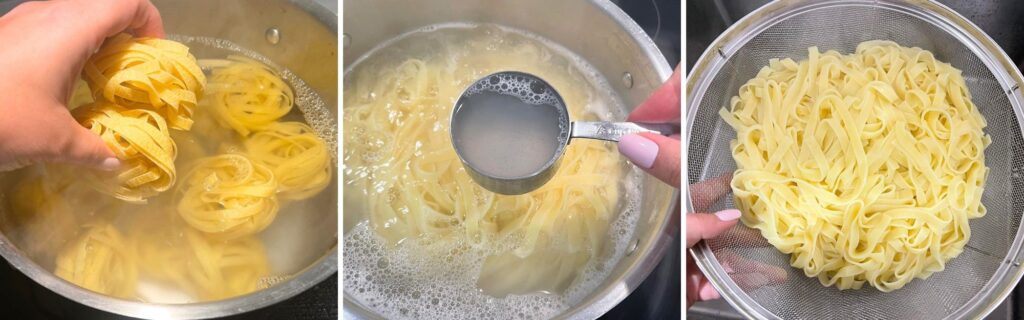 boiling fettuccini