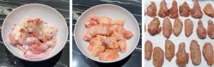 seasoning chicken wings and preparing them for baking