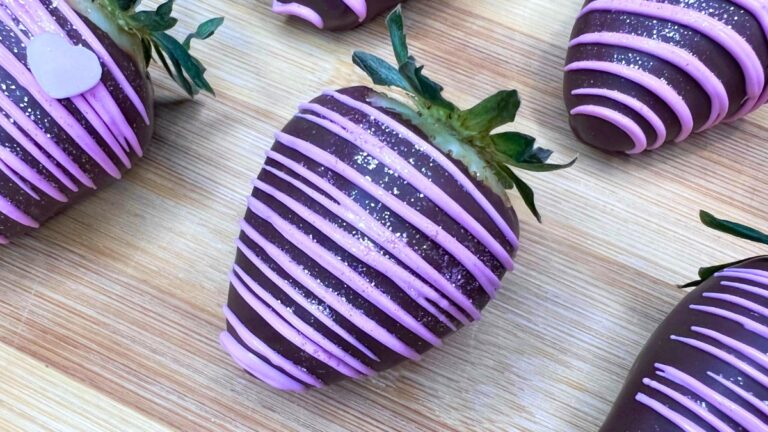 Pink chocolate covered strawberries