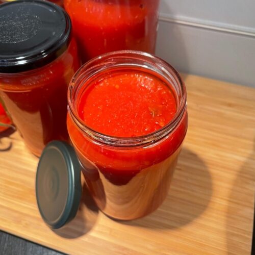 homemade marinara sauce in a jar