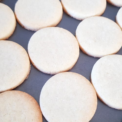 Several sugar cookies on display