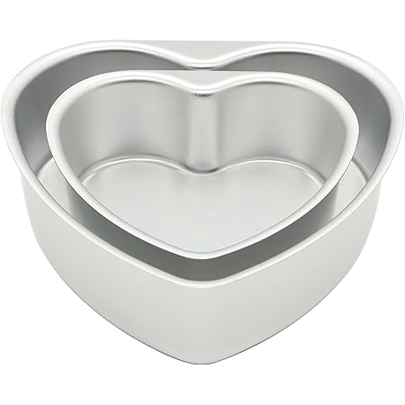 LepoHome Aluminum Heart-Shaped Cake Baking Pan with Removable Bottom