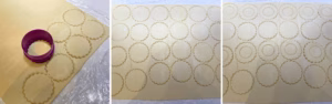 steps on how to make vol au vent including cutting circles in puff pastry sheet