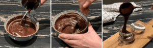Vanilla added to the sauce and everything mixed, ready to transfer to a jar
