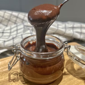 hot chocolate fudge recipe in a jar