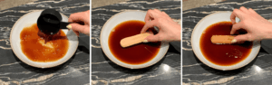 Dipping ladyfingers quickly into cold coffee