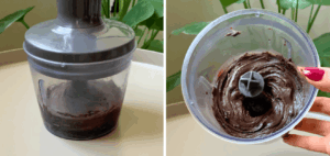 Blended Oreo spread in a food processor