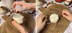 forming pumpkin cheeseball base