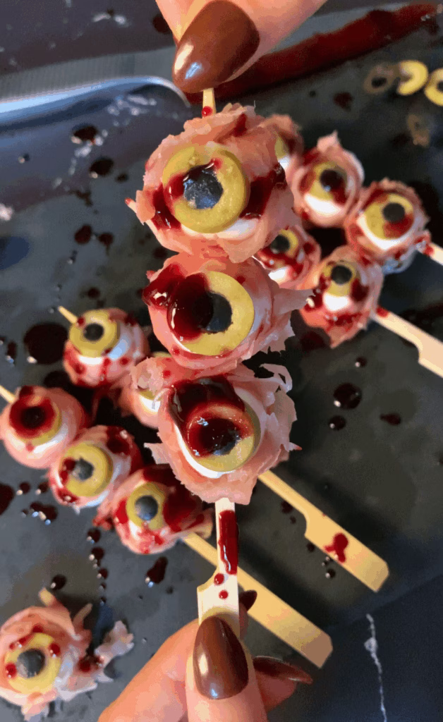 halloween appetizers on skewers