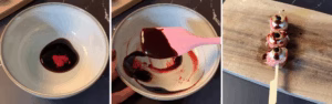 combining balsamic glaze with beetroot powder to make edible blood for halloween