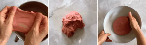 letting pink burger bun dough rise for an hour