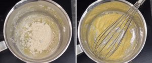 making roux to make bechamel sauce