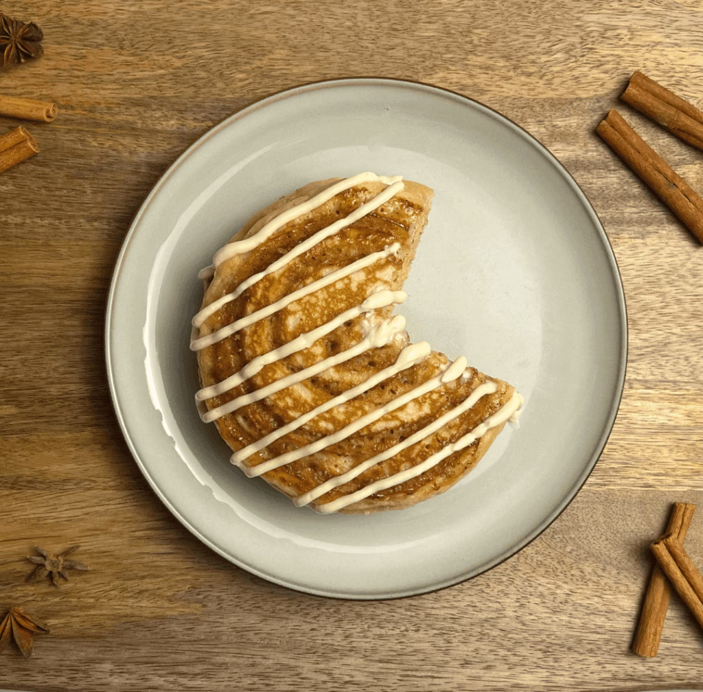 cinnamon roll pancakes recipe with glaze
