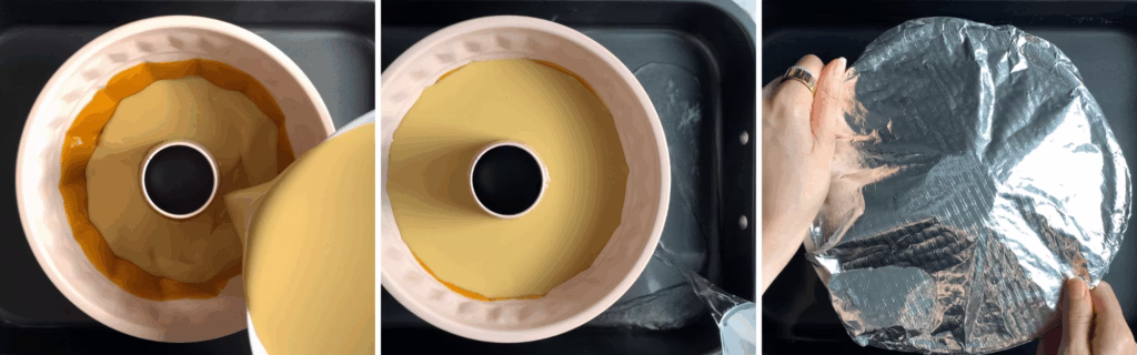 baking flan in water bath