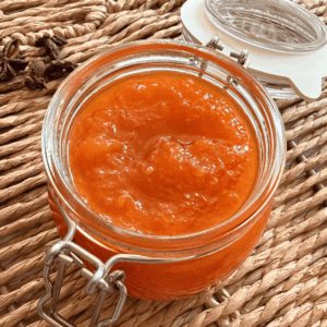 pumpkin jam in a jar ready to eat