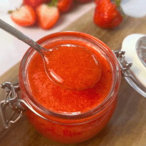 strawberry puree made with fresh strawberries