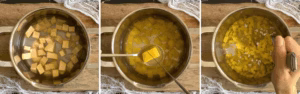 Mashed sweet potatoes in a bowl ready for flour, perfect base for sweet potato tentacles.