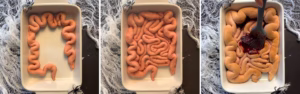 shaping halloween zombie intestines for halloween food ideas