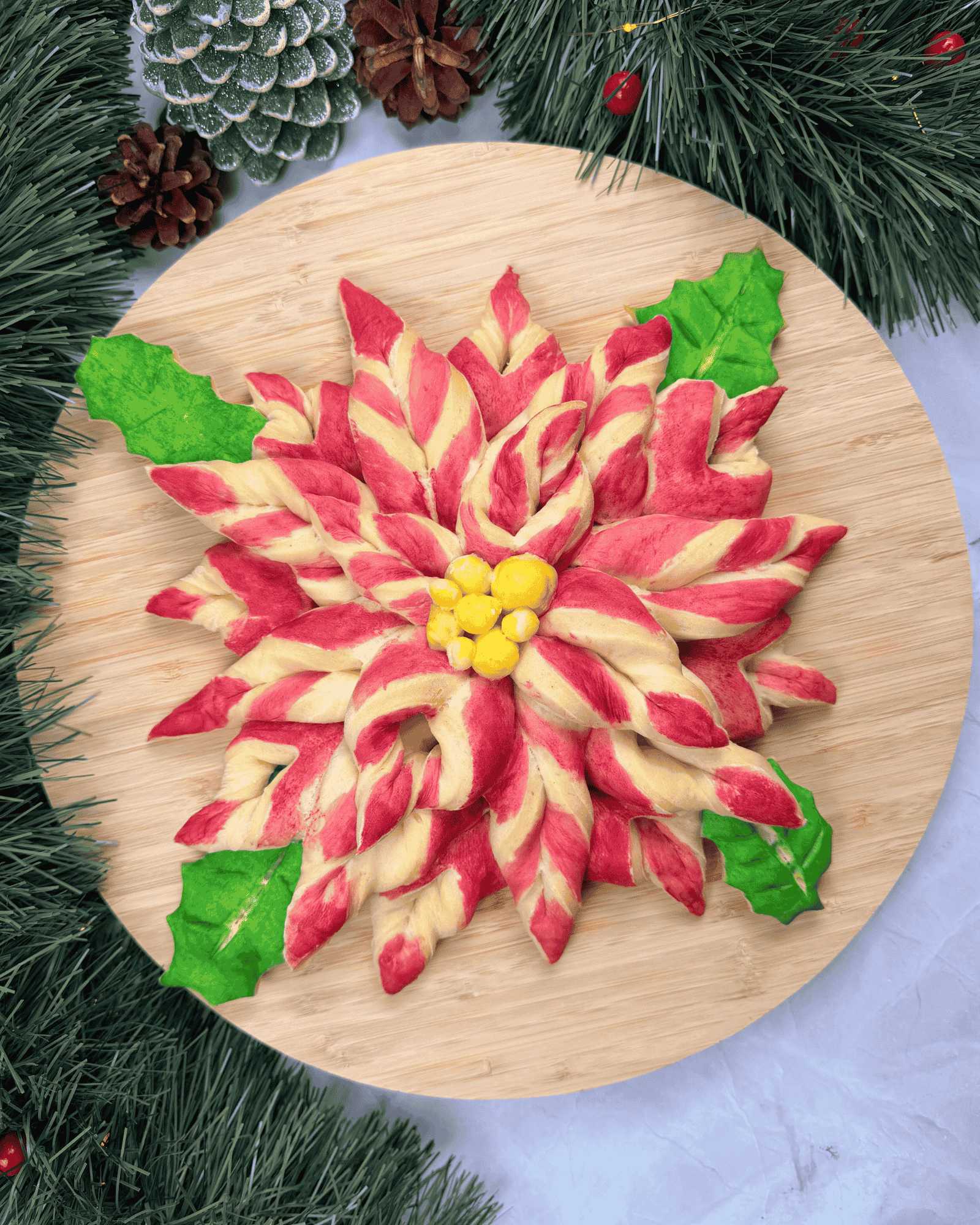Christmas Poinsettia Bread