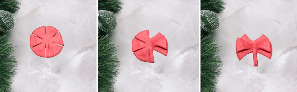 steps to make bows with dough