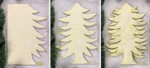 cutting puff pastry christmas tree to shape
