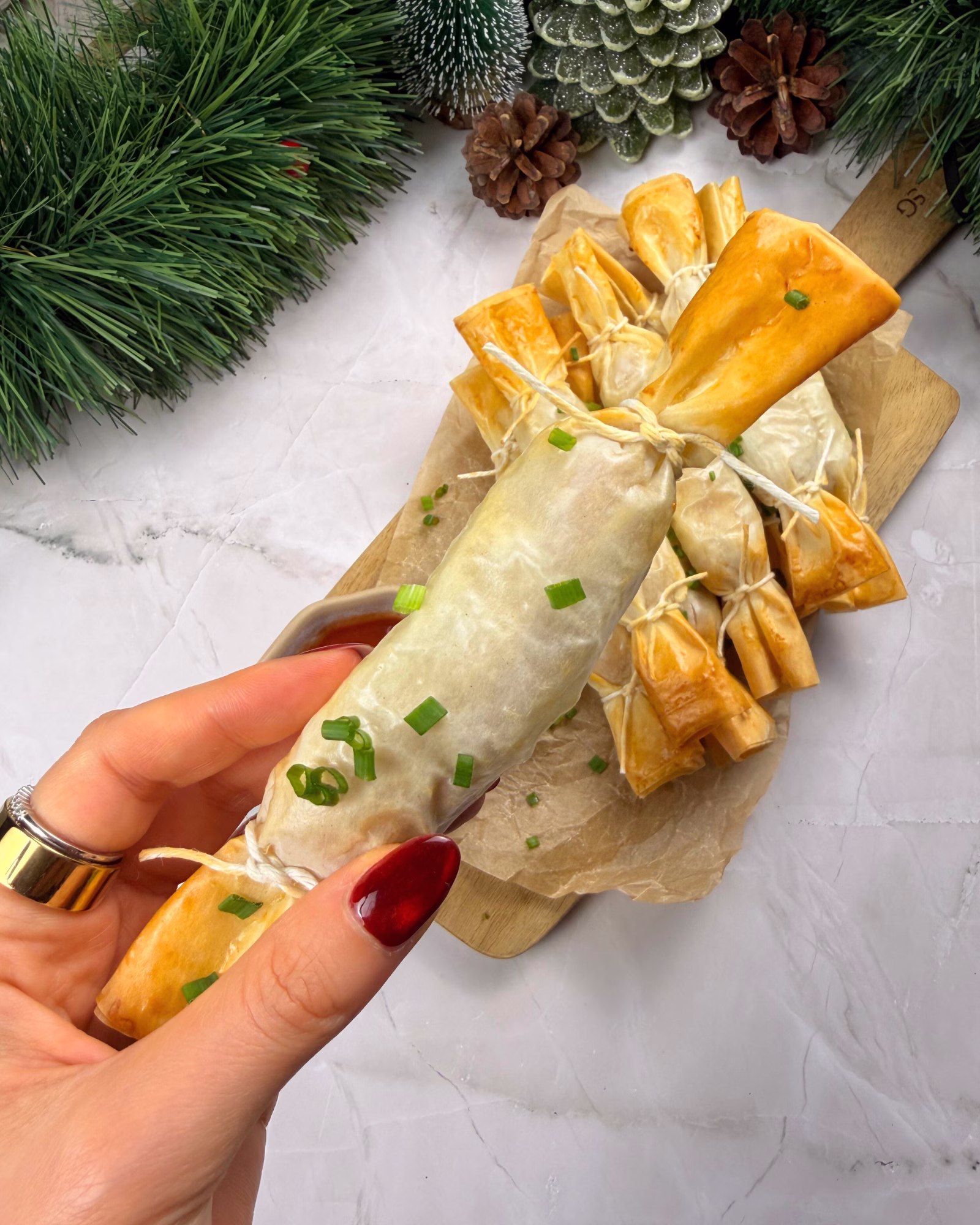 Cheesy Phyllo Hot Dog Crackers