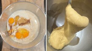 steps showing how to make a brioche recipe that is easy